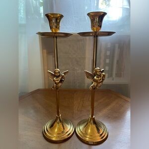 Brass Angel Candle Holders